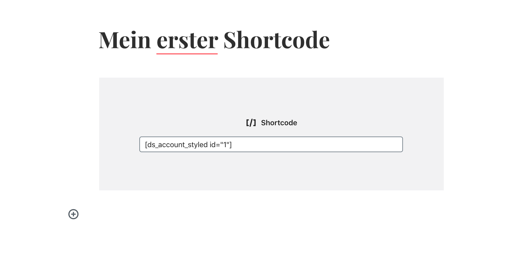 Shortcode verwenden